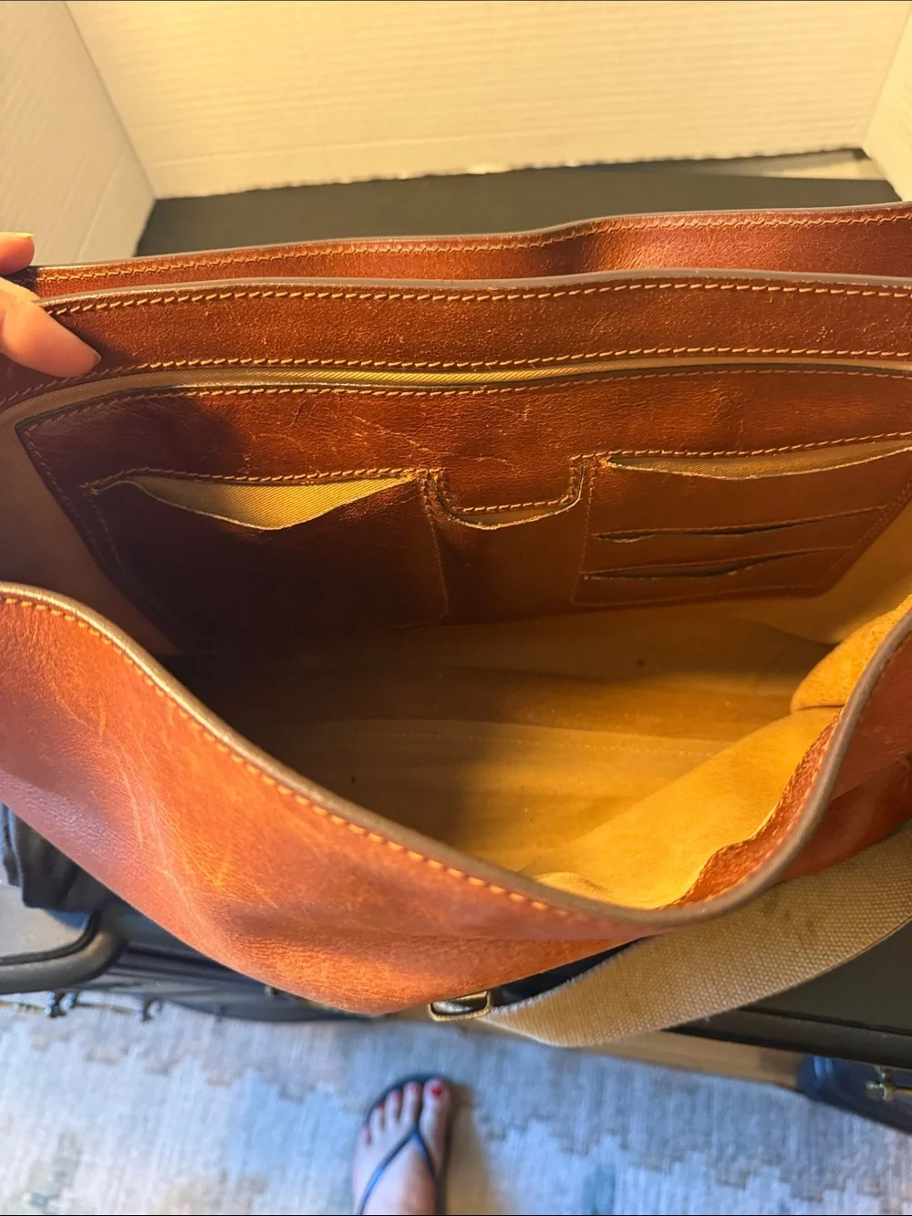 Boldrini Tan Leather Messenger Bag for Men